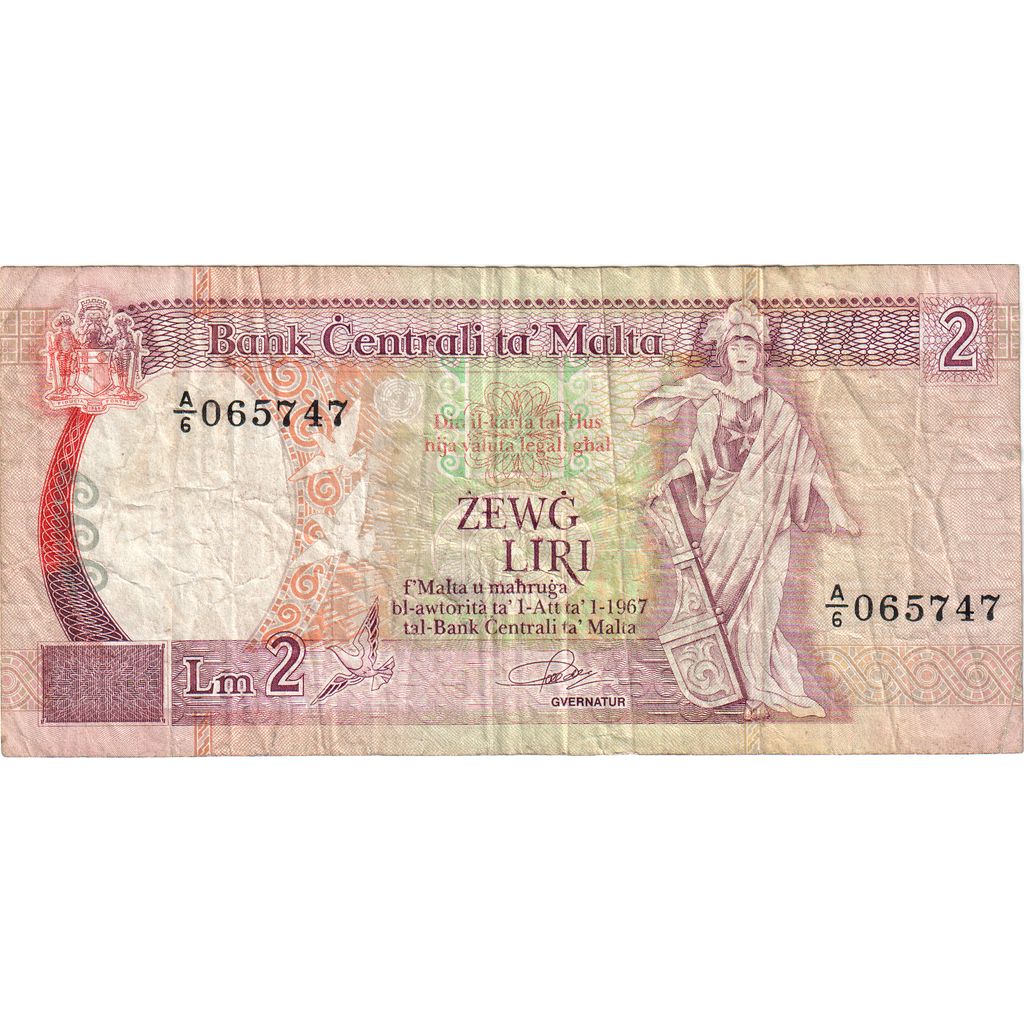 Banknote, Malta, 2 Liri, KM:41, VG(8-10)