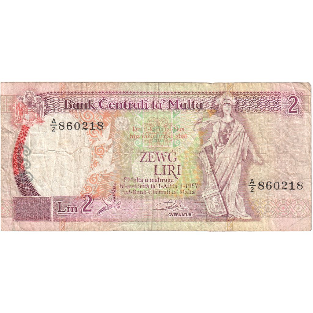 Banknote, Malta, 2 Liri, KM:41, VG(8-10)