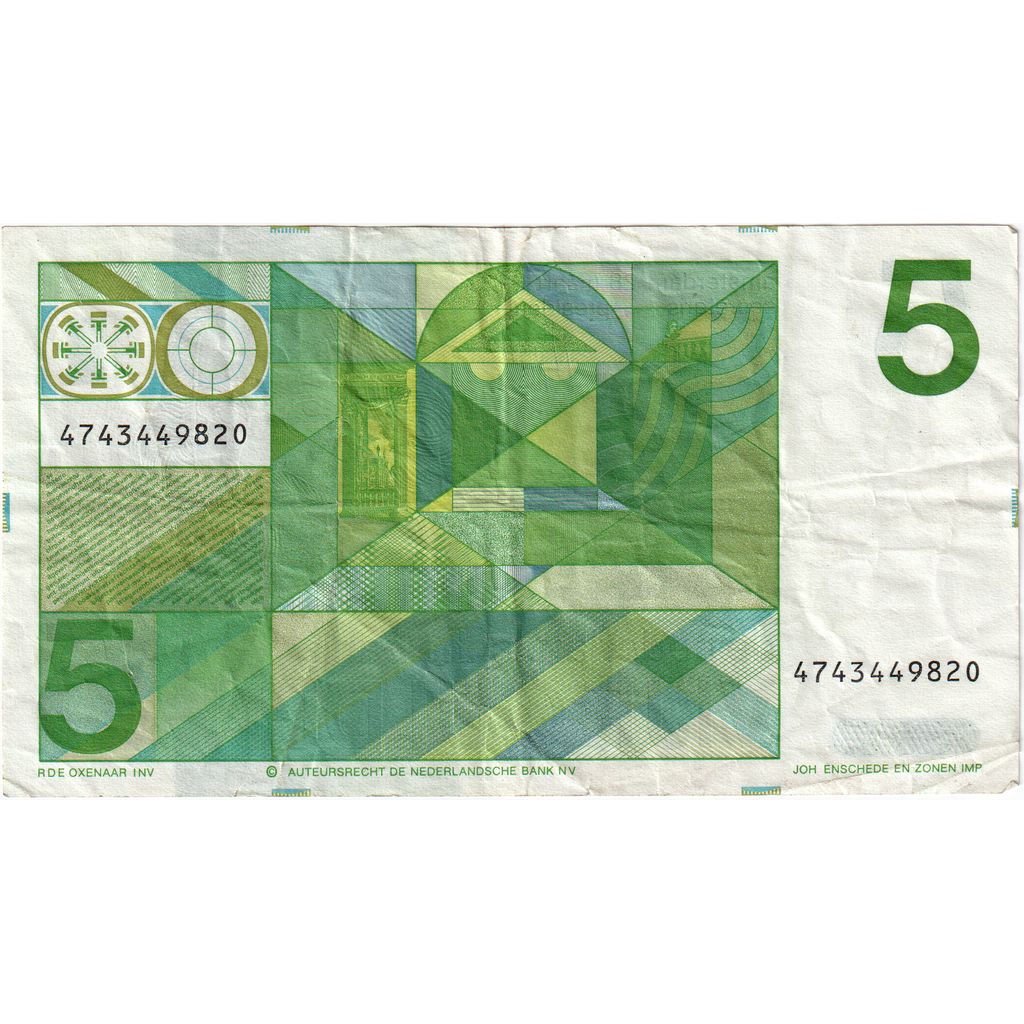 Banknote, Netherlands, 5 Gulden, 1973, 1973-03-28, KM:95a, VF(30-35)