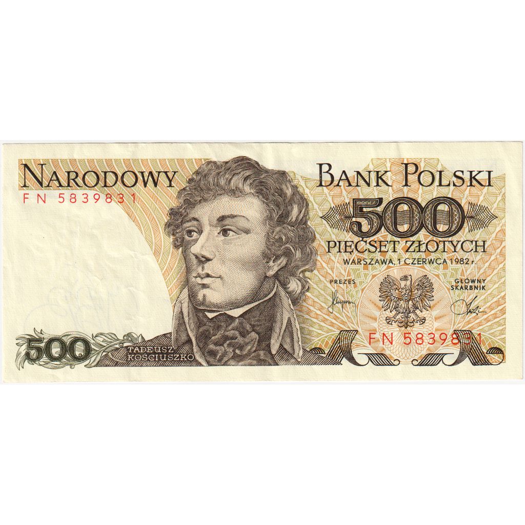 Banconote, Polonia, 500 Zlotych, 1982, 1982-06-01, KM:145d, SPL-
