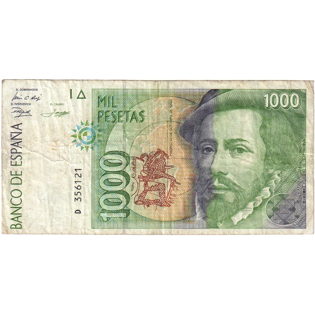 Hiszpania, 1000 Pesetas, KM:163, VG(8-10)
