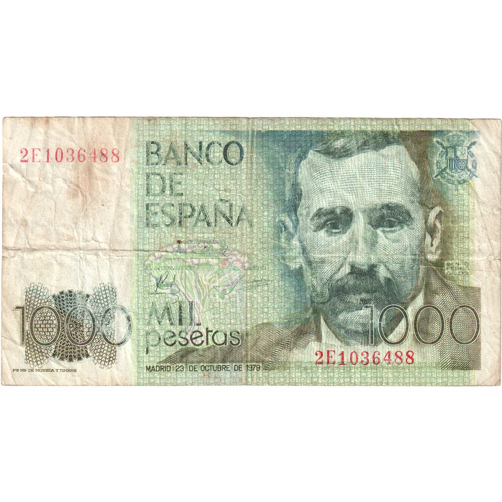 Spain, 1000 Pesetas, 1979-10-23, KM:158, VG(8-10)
