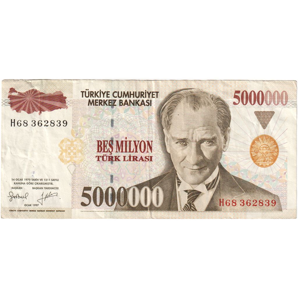 Turquia, 5,000,000 Lira, L.1970, 1970-10-14, KM:210, EF(40-45)