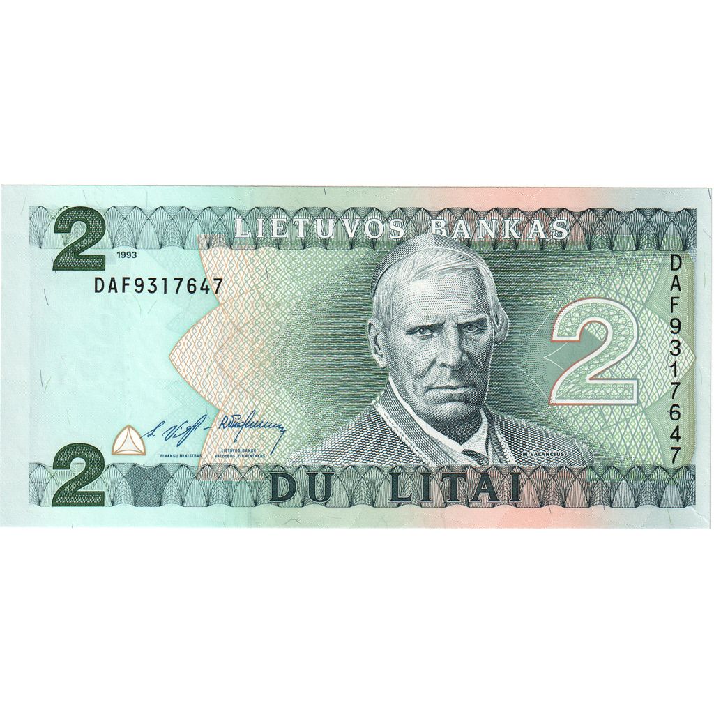 Lituania, 2 Litai, 1993, KM:54a, FDS