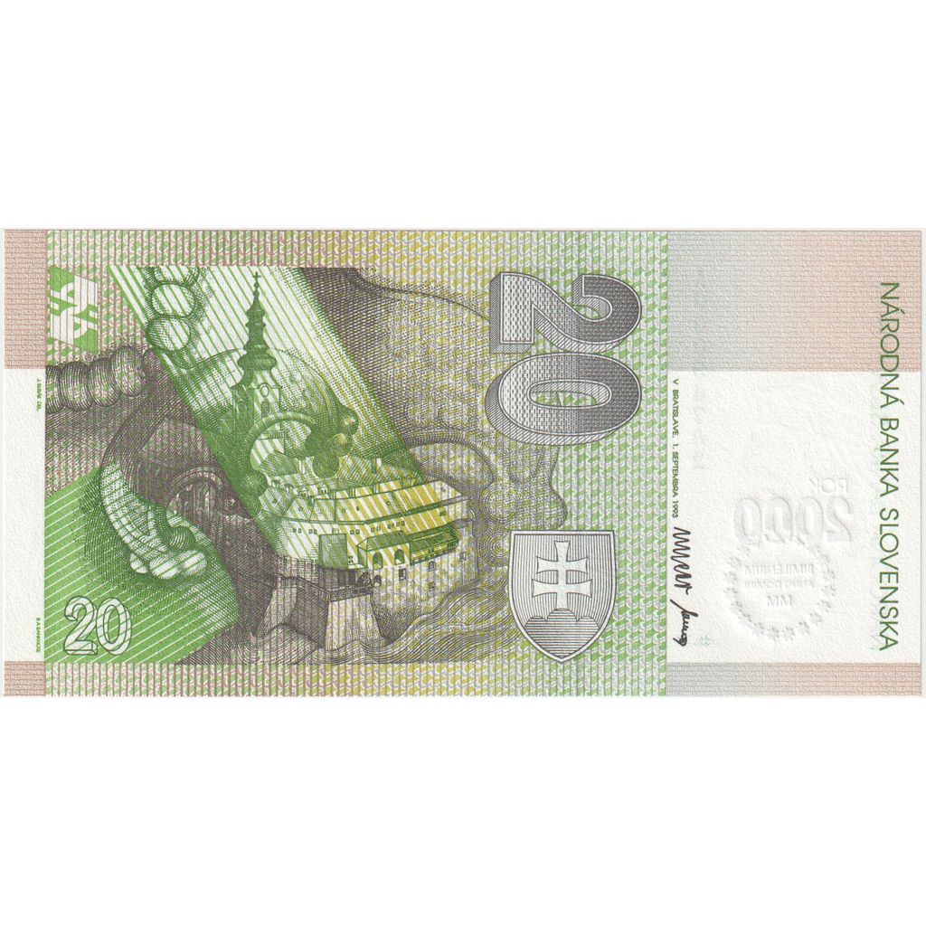 Slovakia, 20 Korun, 1993-09-01, UNC(65-70)