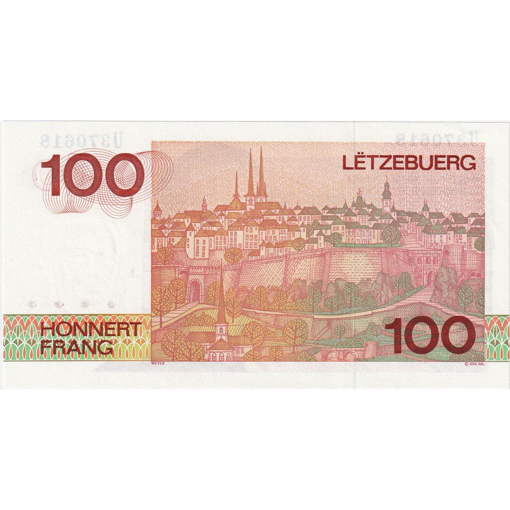 Lussemburgo, 100 Francs, KM:58b, FDS