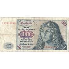 GERMANY - FEDERAL REPUBLIC, 10 Deutsche Mark, 1960, 1960-01-02, KM:19a, VG(8-10)