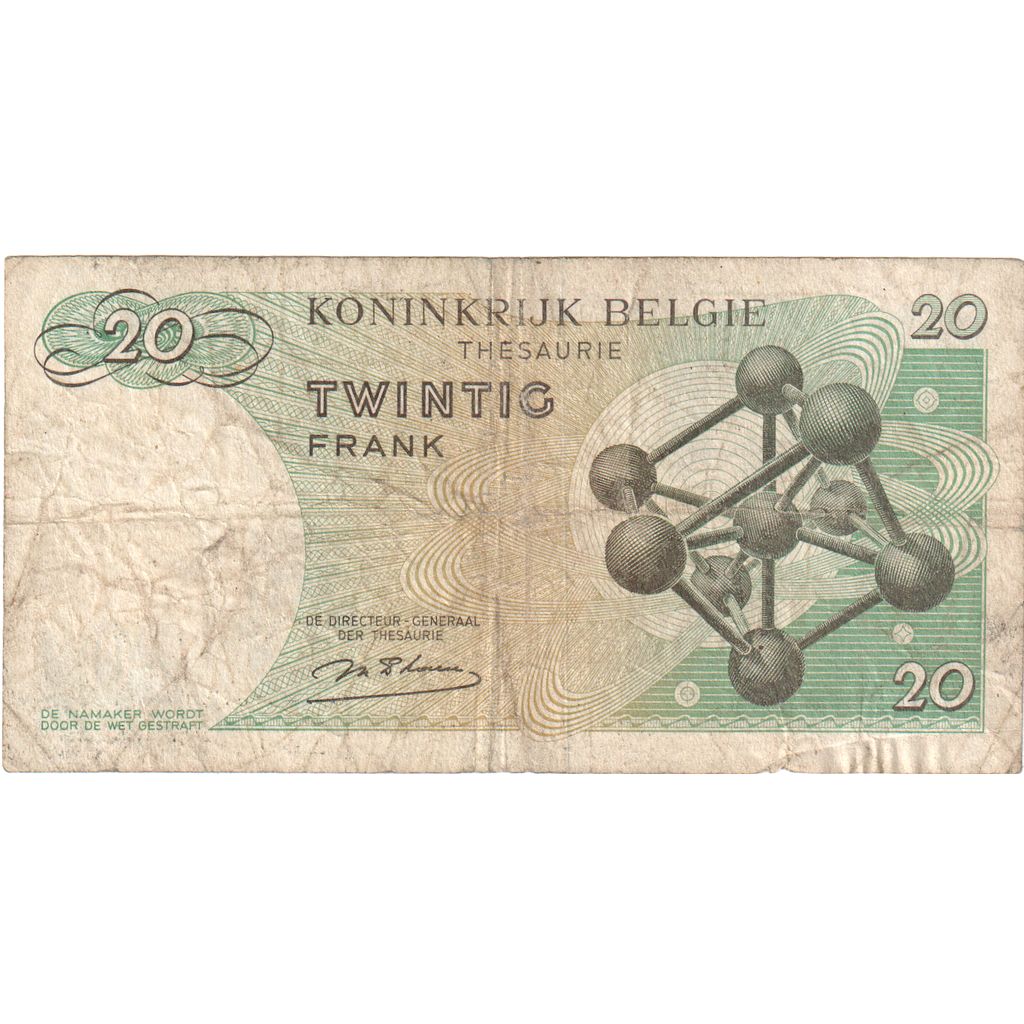 Belgio, 20 Francs, 1964-06-15, KM:138, MB