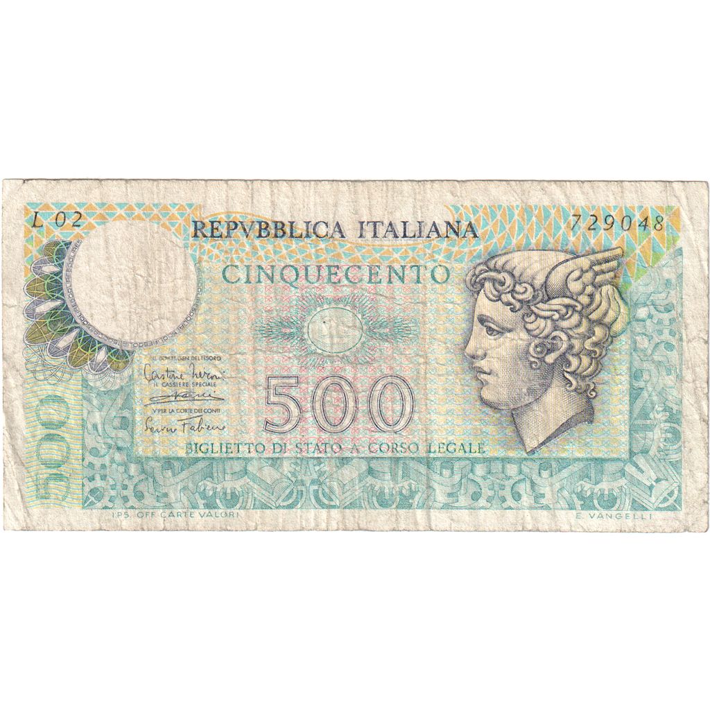 Banconote, Italia, 500 Lire, KM:95, MB