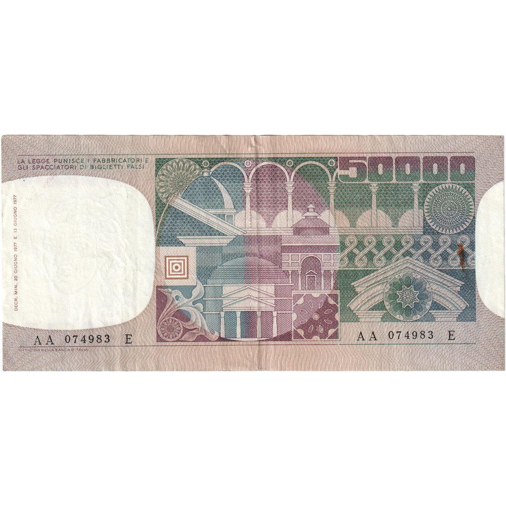Italien, 50,000 Lire, 1977-06-20, KM:107a, SS