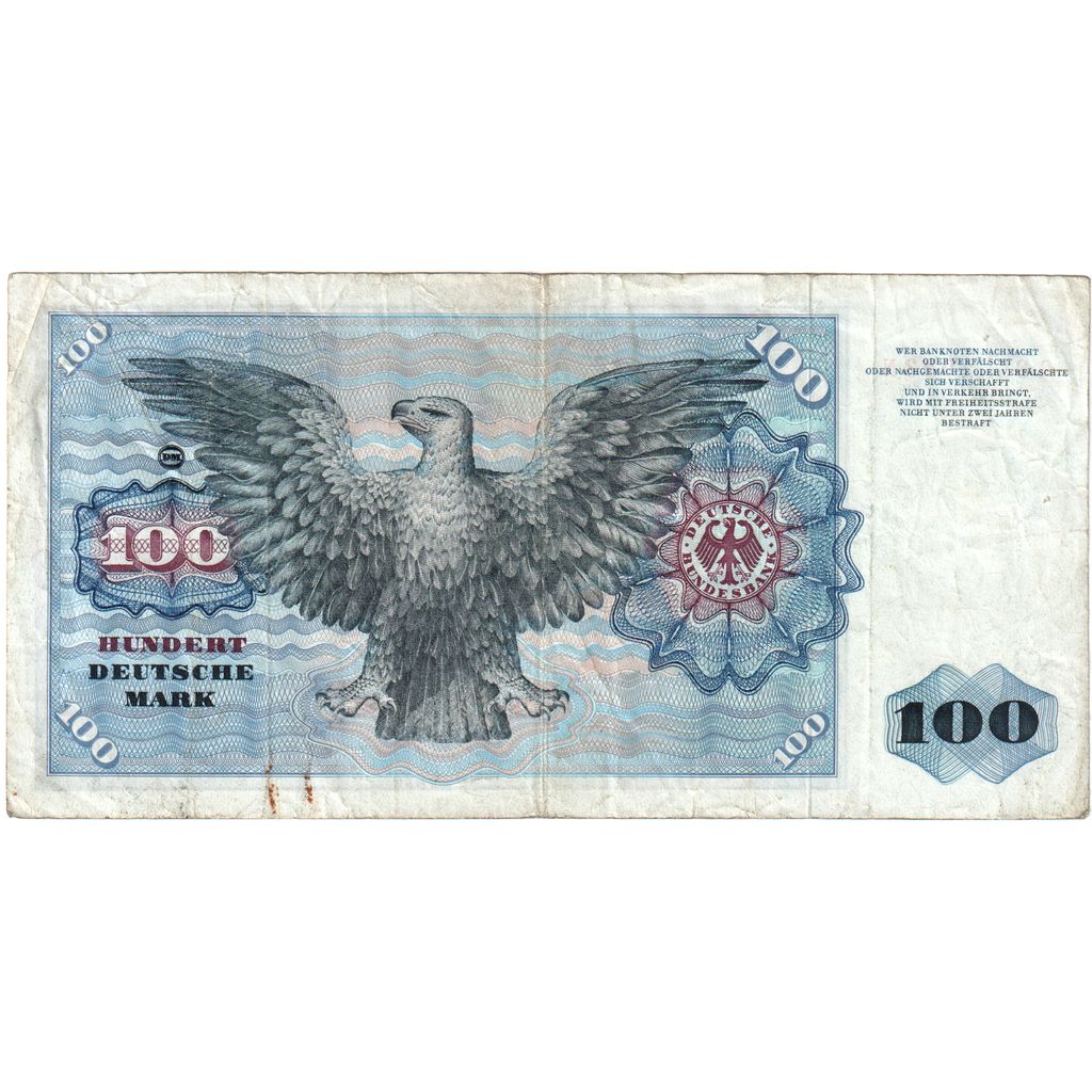 GERMANIA - REPUBBLICA FEDERALE, 100 Deutsche Mark, 1970-01-02, KM:34a, MB