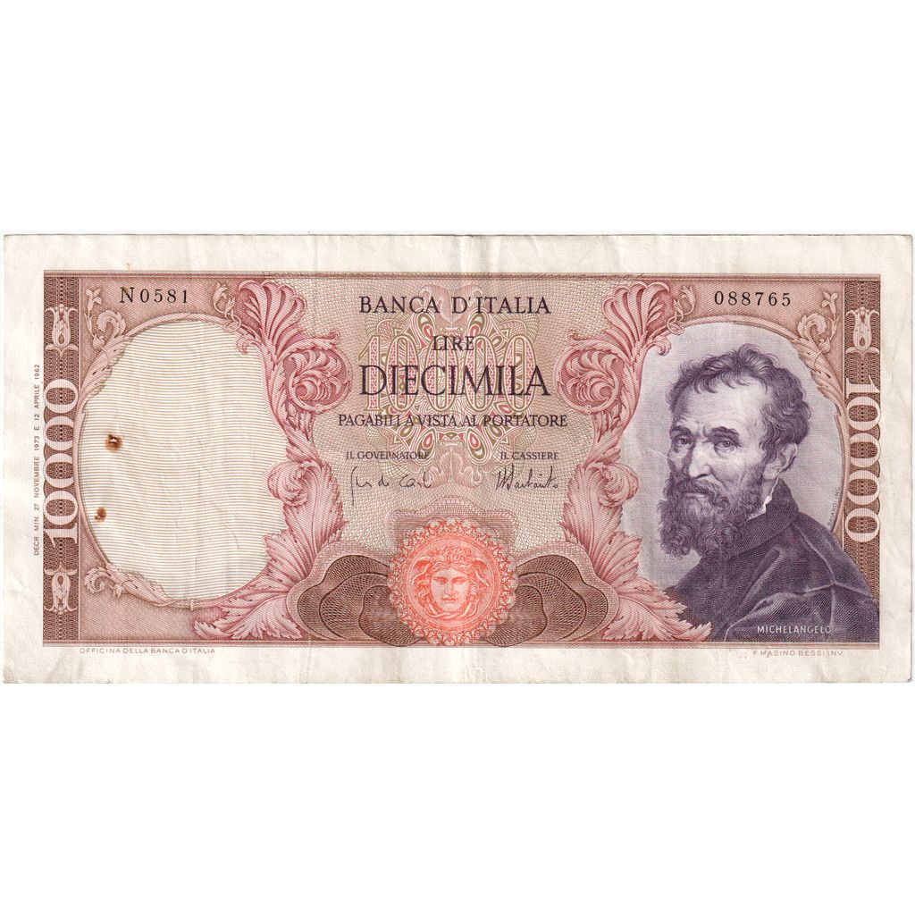 Italia, 10,000 Lire, 1962, 1962-04-12, KM:97a, BB