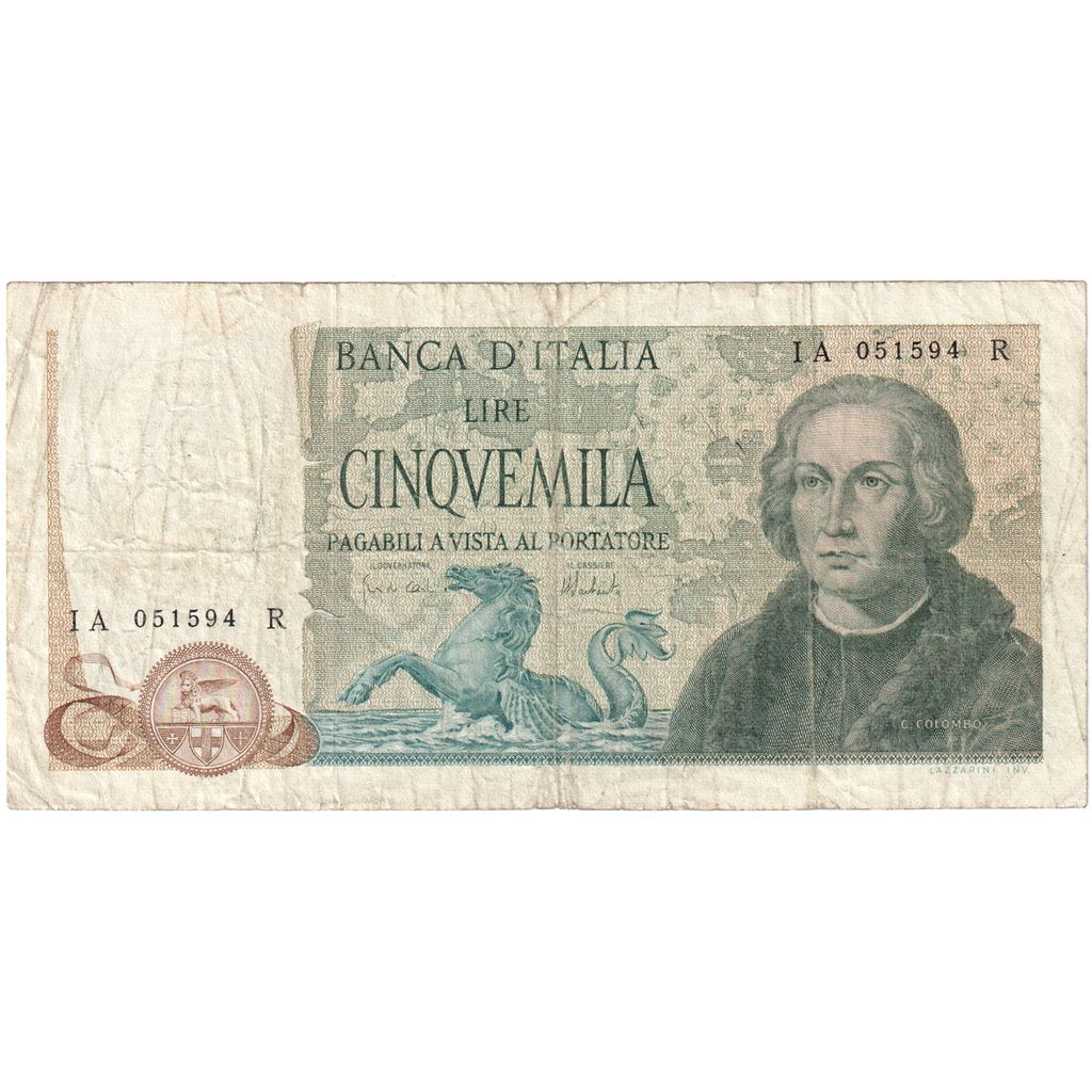 Italy, 5000 Lire, 1973, 1973-04-11, KM:102b, VF(20-25)