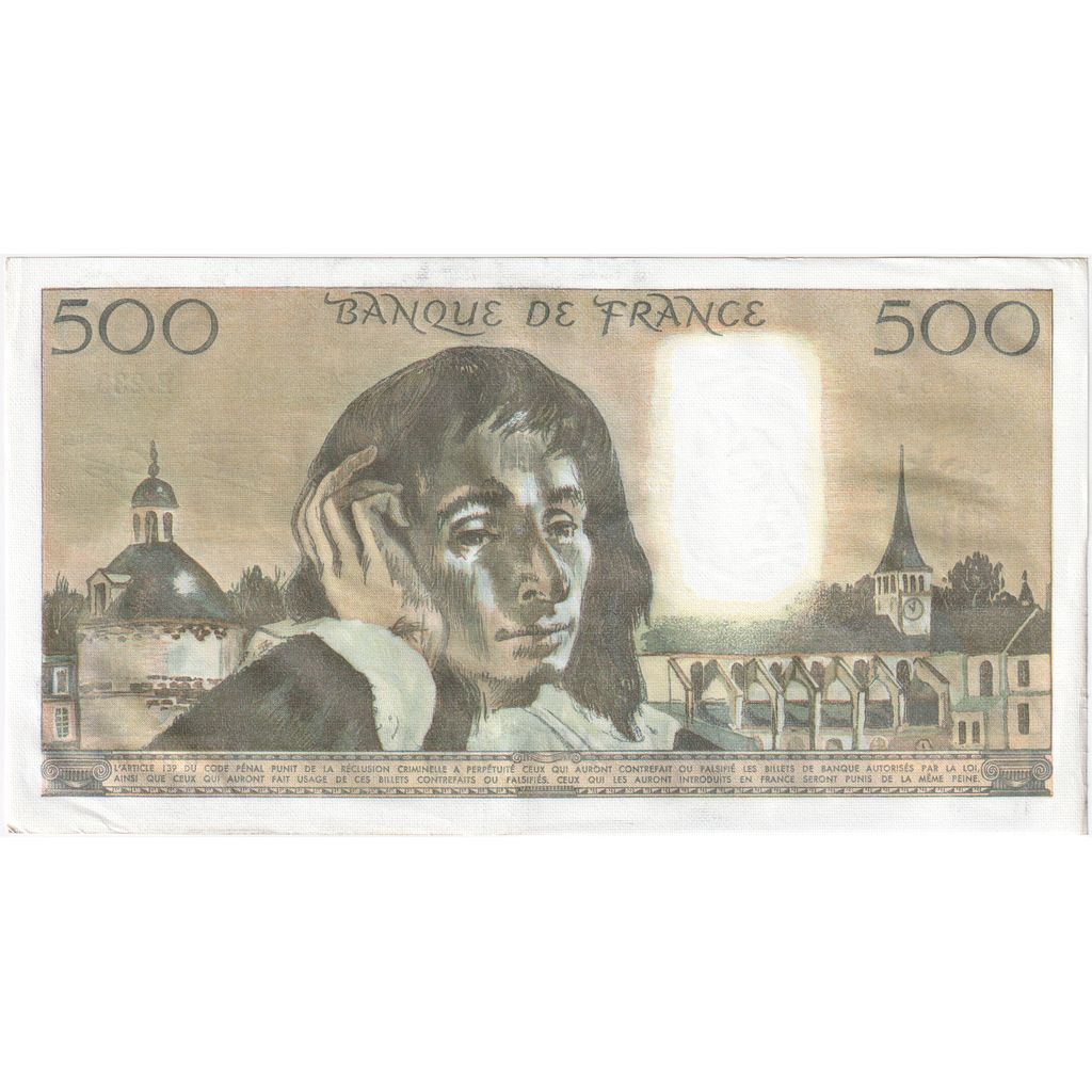 Francia, 500 Francs, Pascal, 1986-02-06, E.239, SPL-