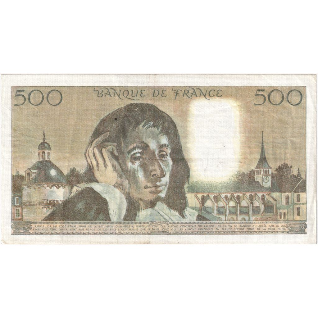 Francia, 500 Francs, Pascal, 1984-07-05, U.214, BB+
