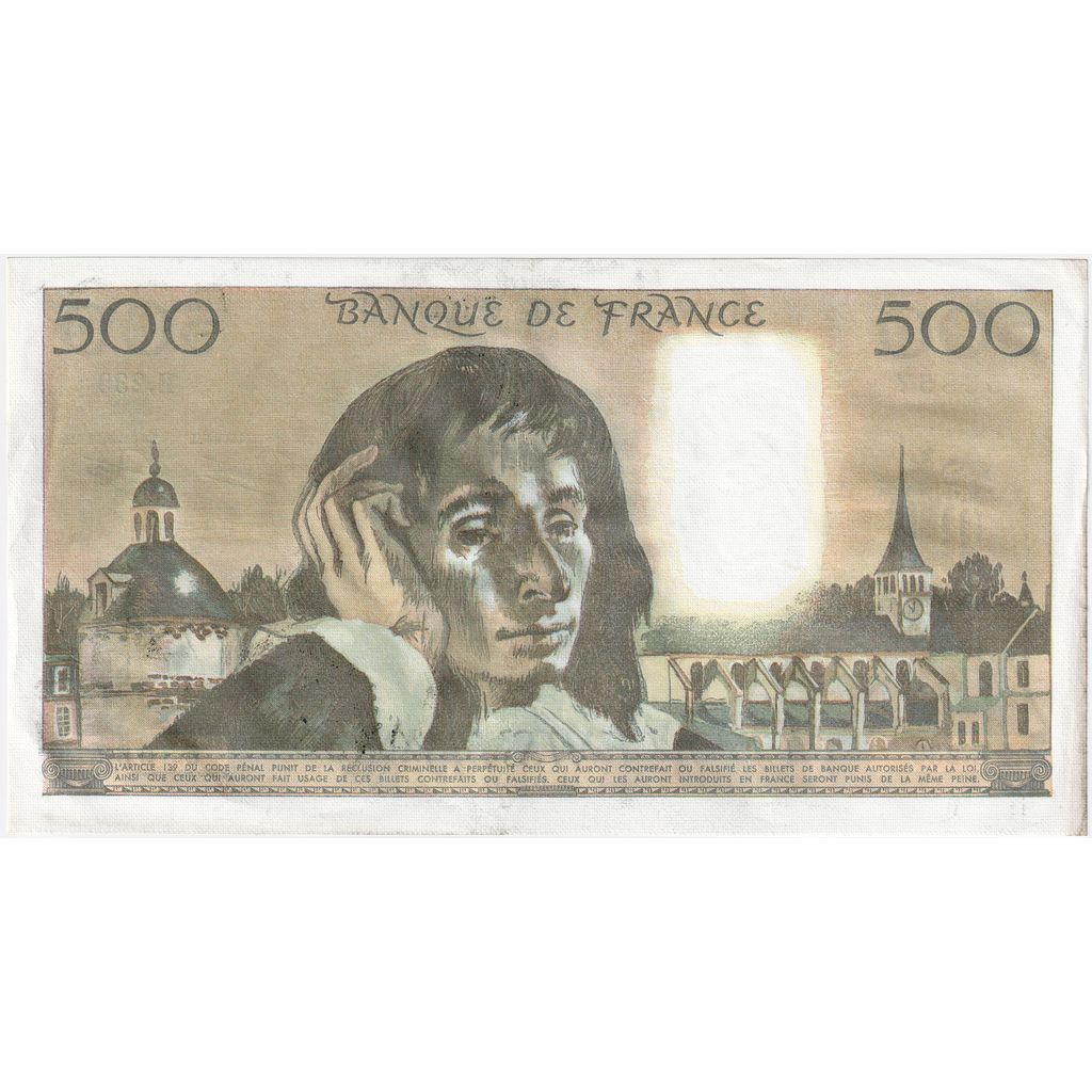 Francia, 500 Francs, Pascal, 1986-02-06, E.239, SPL-