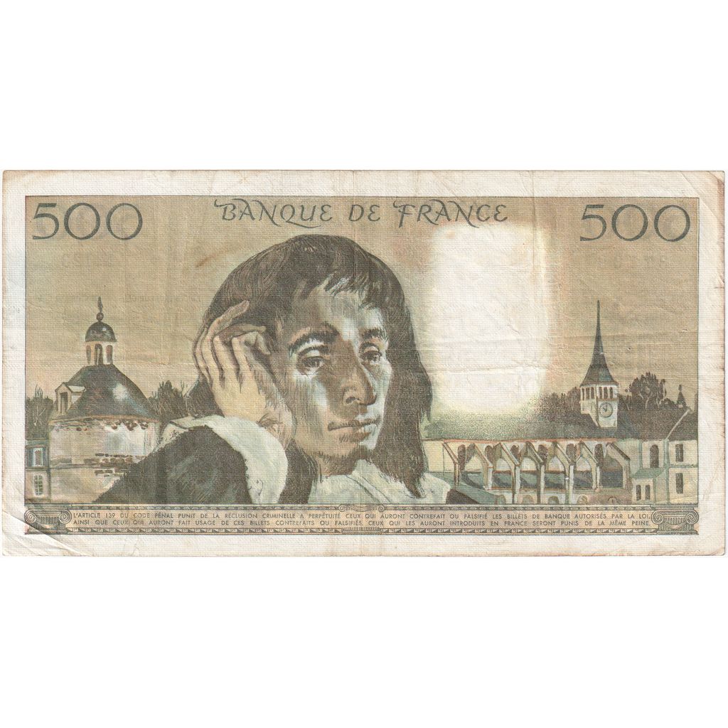 France, 500 Francs, Pascal, 1980-09-04, N.123, EF(40-45)