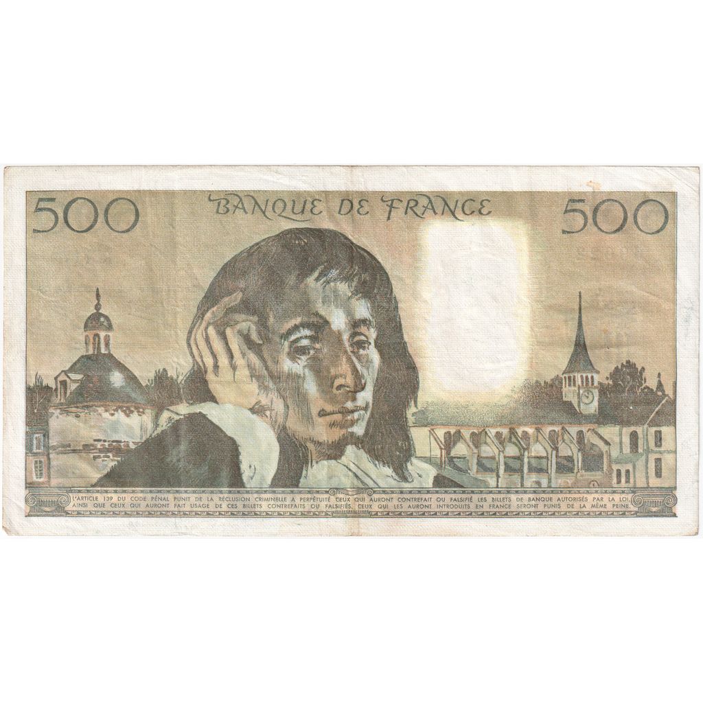 France, 500 Francs, Pascal, 1980-04-03, R.117, EF(40-45)