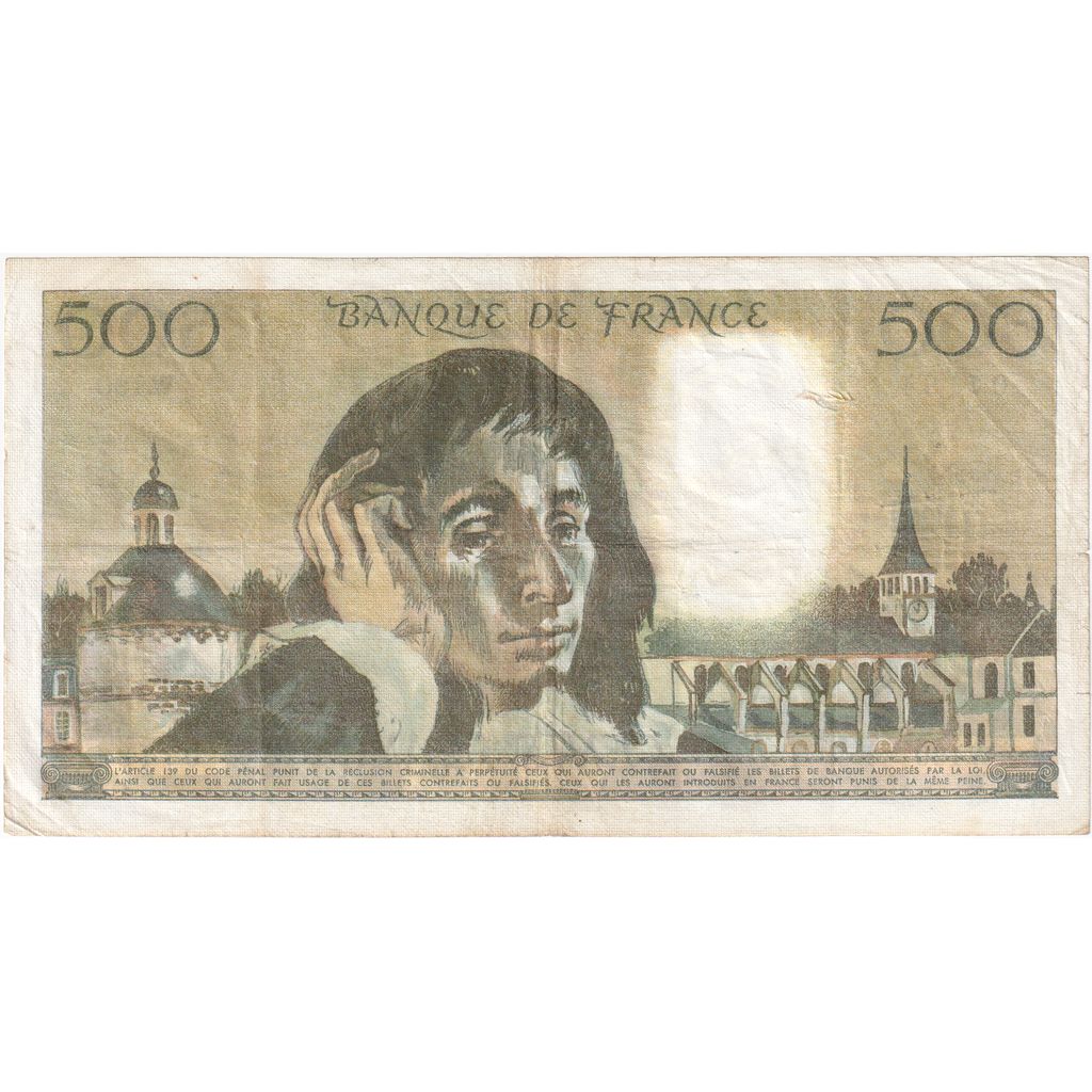 France, 500 Francs, Pascal, 1983-06-02, W.190, EF(40-45)