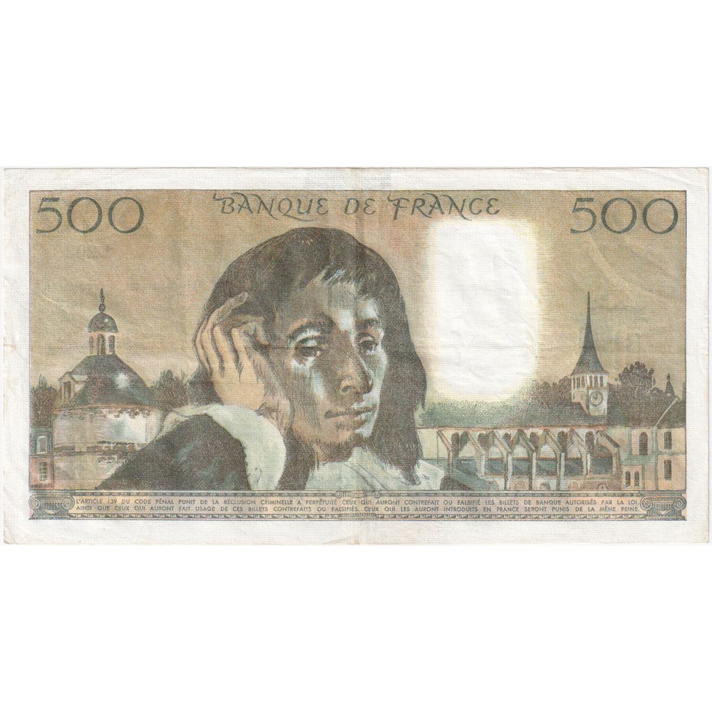 France, 500 Francs, Pascal, 1984-01-05, J.203, AU(55-58)