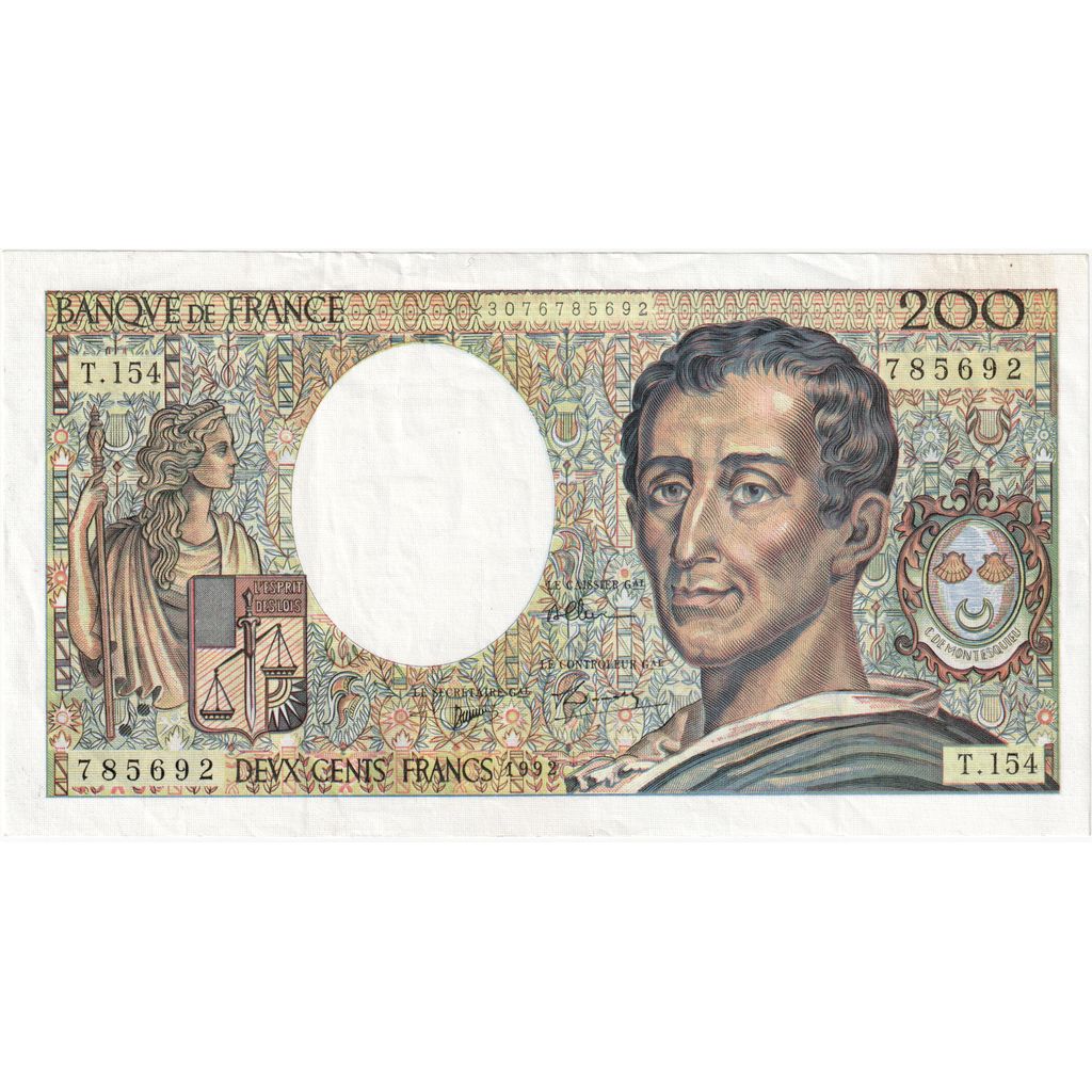 France, 200 Francs, Montesquieu, T.154, UNC(60-62)