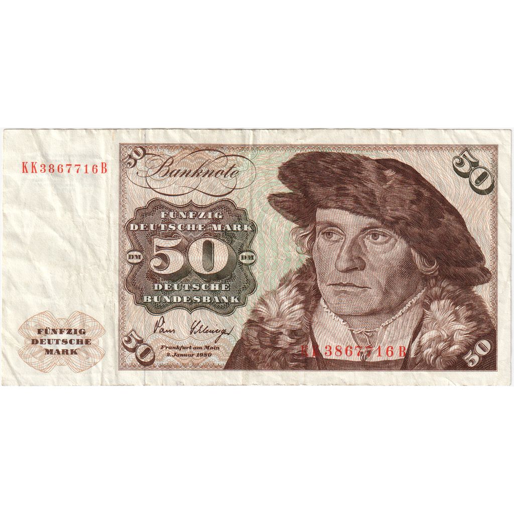 Niemcy - RFN, 50 Deutsche Mark, 1980-01-02, EF(40-45)