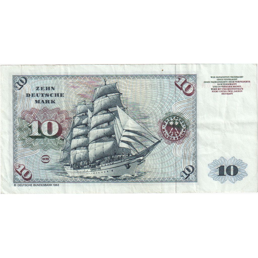 GERMANY - FEDERAL REPUBLIC, 10 Deutsche Mark, 1980-01-02, EF(40-45)
