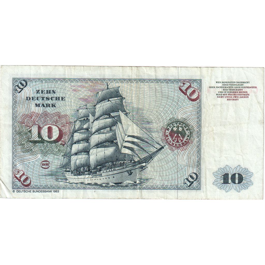 GERMANY - FEDERAL REPUBLIC, 10 Deutsche Mark, 1980-01-02, EF(40-45)