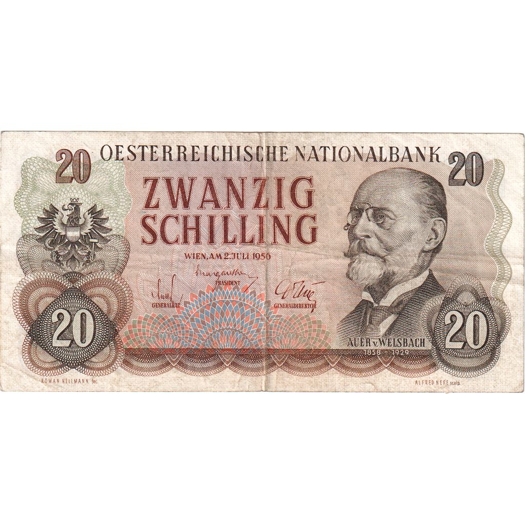 Autriche, 20 Schilling, 1956-07-02, TB+