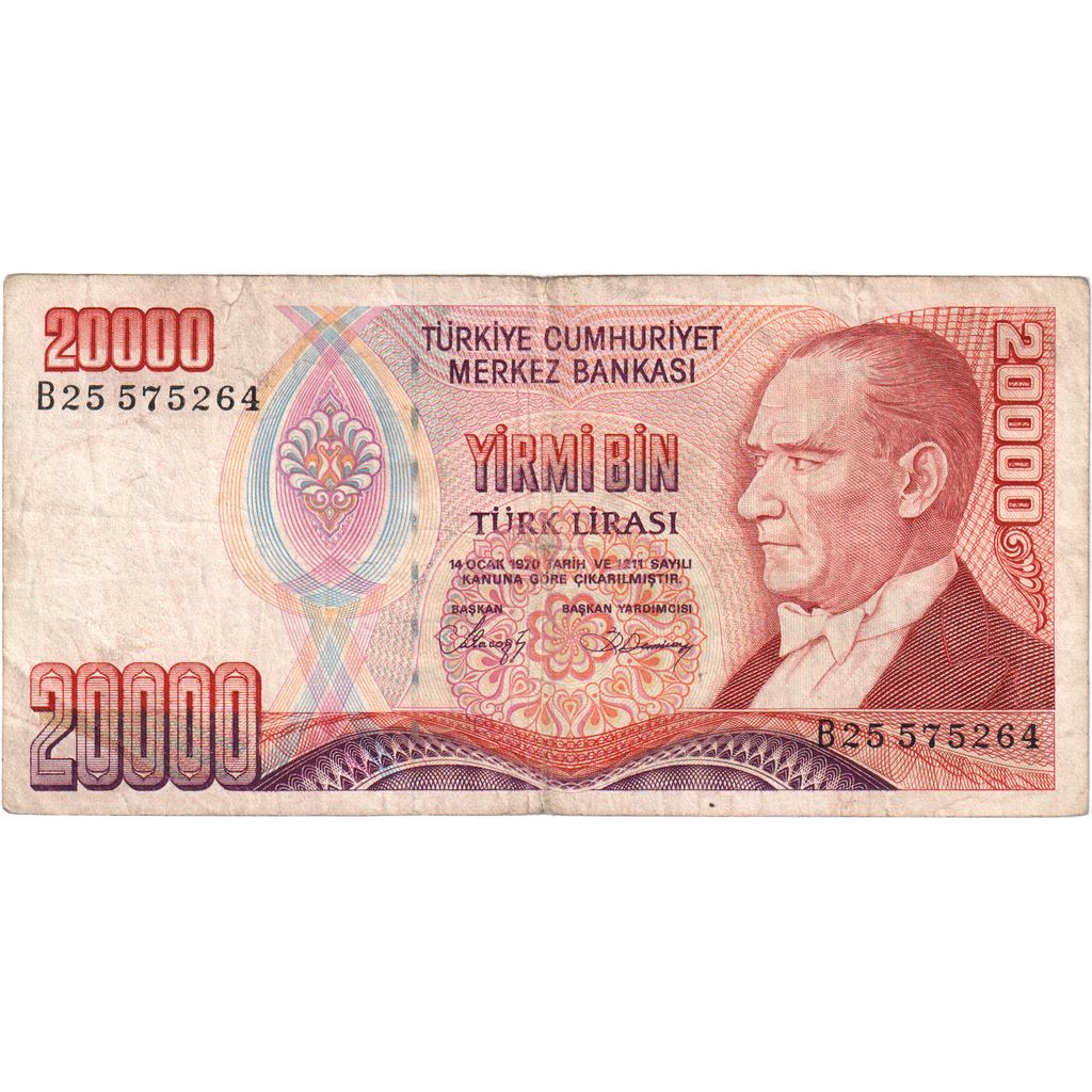 Turkije, 20,000 Lira, 1970-10-14, TB+