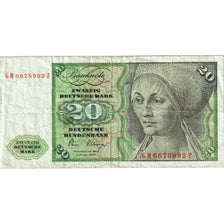 GERMANY - FEDERAL REPUBLIC, 20 Deutsche Mark, 1980-01-02, VF(20-25)