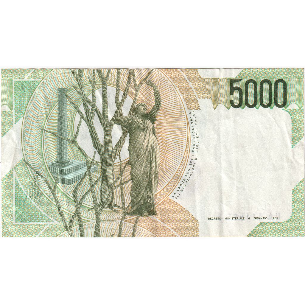 Italy, 5000 Lire, 1985-01-04, EF(40-45)
