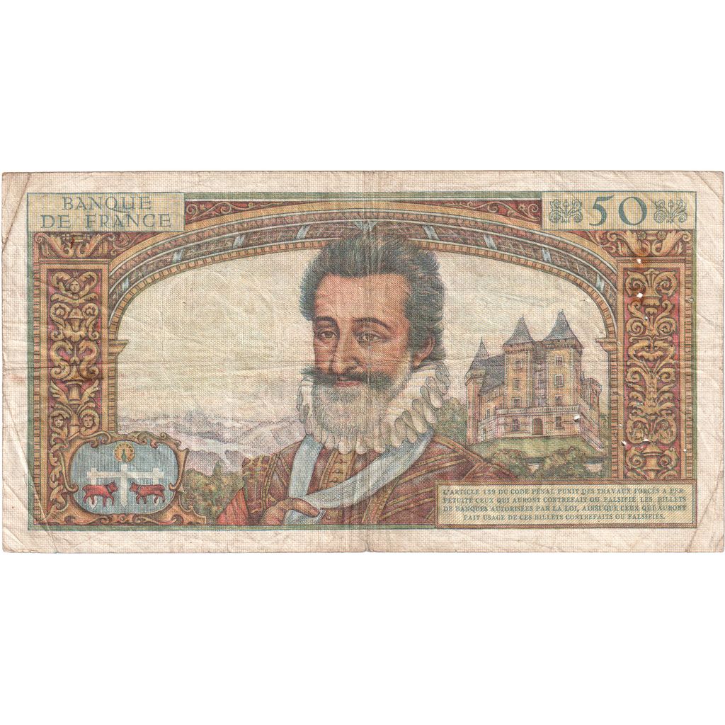 Francja, 50 Nouveaux Francs, Henri IV, 1959-07-02, S.18, VF(20-25)