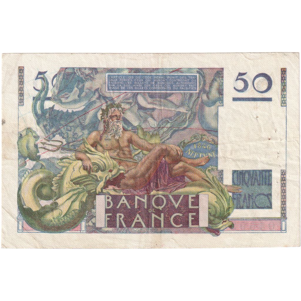 France, 50 Francs, Le Verrier, 1946-05-16, M.24, EF(40-45)