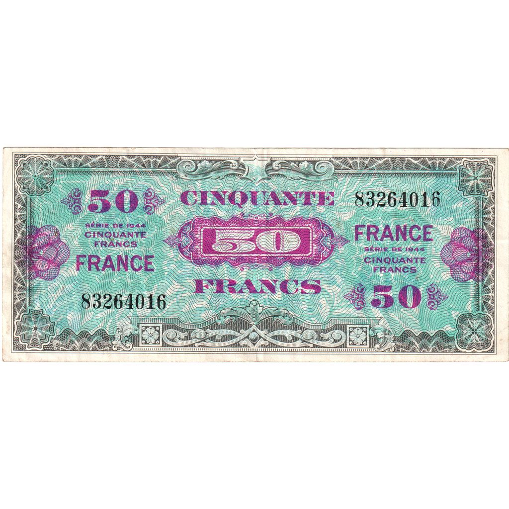 Francia, 50 Francs, Flag/France, SERIE DE 1944, MB+