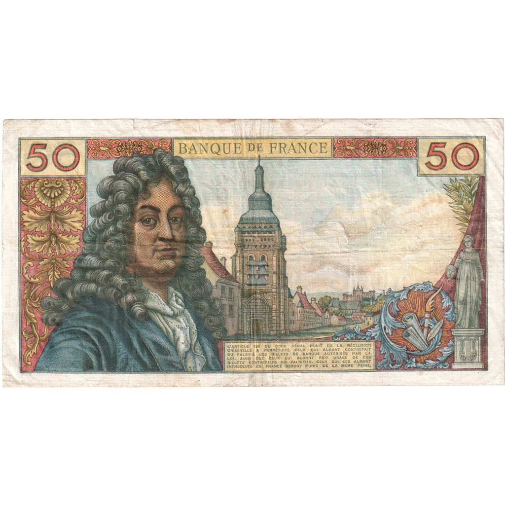 France, 50 Francs, Racine, 1972-03-02, N.189, VF 30