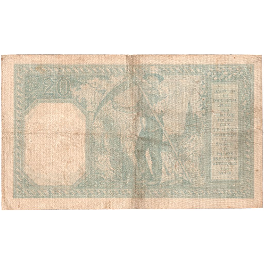 France, 20 Francs, Bayard, 1917-09-27, E.3025, EF(40-45)