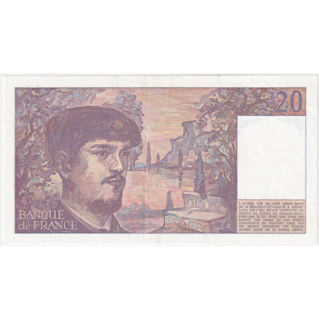 France, 20 Francs, Debussy, 1983, D.011, SUP