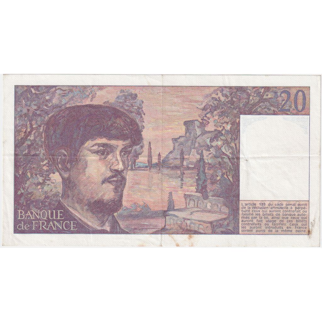 France, 20 Francs, Debussy, 1980, 0066052624, VF 35