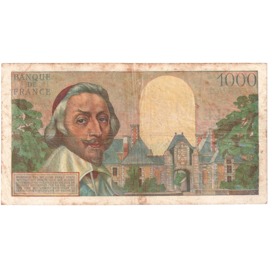 France, 1000 Francs, Richelieu, 1955-12-01, E.214, TB