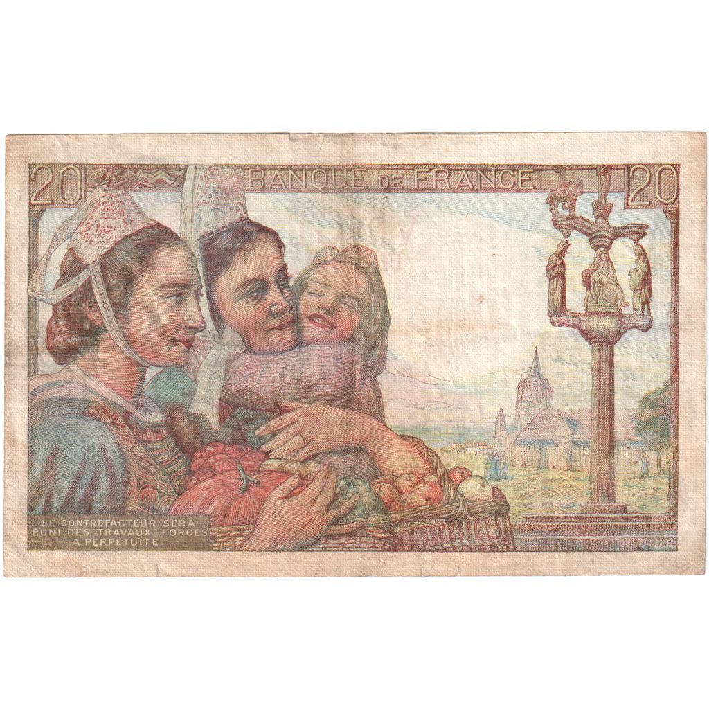 France, 20 Francs, Pêcheur, 1945-07-05, 356987619, VF 30