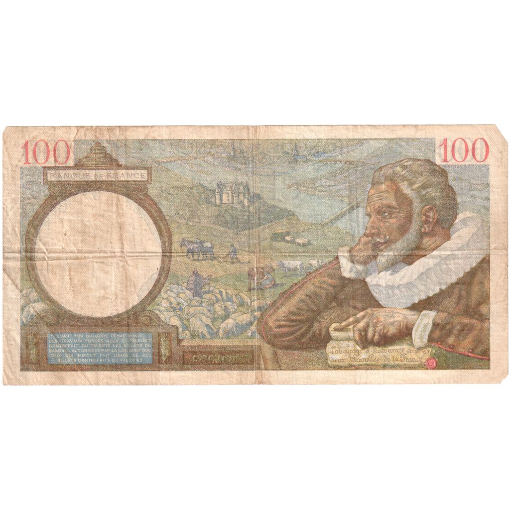 Frankrijk, 100 Francs, Sully, 1940-09-26, M.15163, TB+