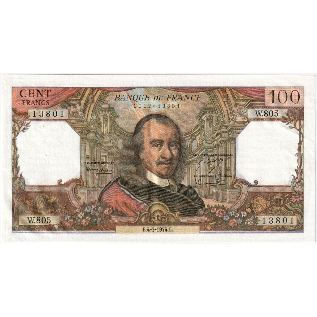 France, 100 Francs, Corneille, 1974-07-04, W.805, UNC(63)