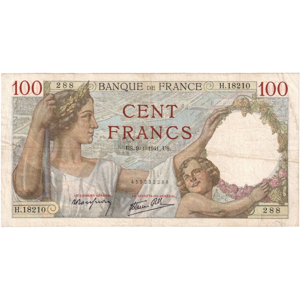 Frankreich, 100 Francs, Sully, 1941-04-30, H.18210, SS+