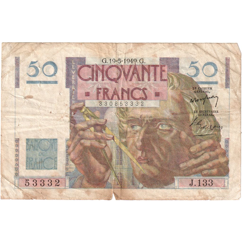 Frankrijk, 50 Francs, Le Verrier, 19-5-1949, N.126, TB+