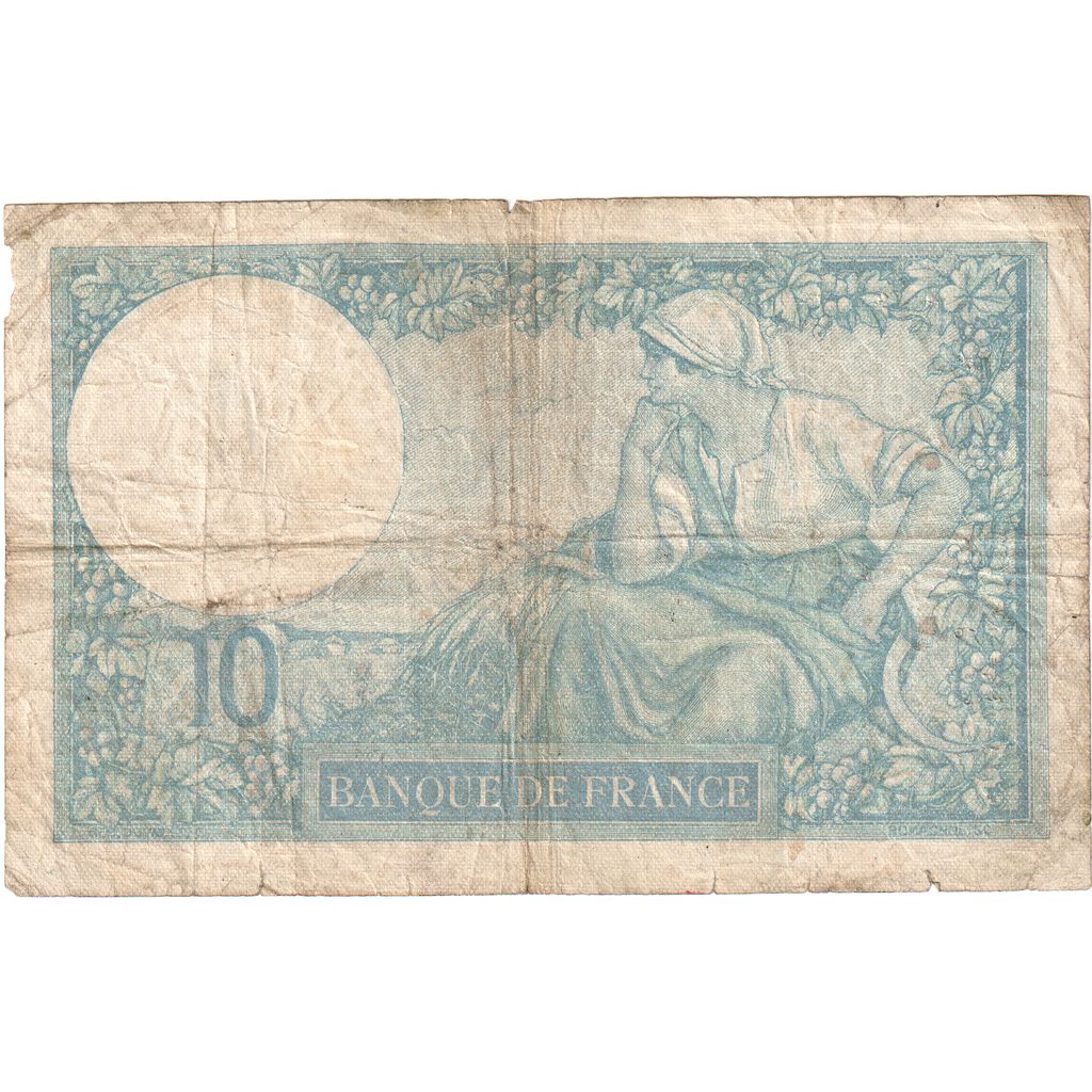 France, 10 Francs, Minerve, 9-6-1932, G,65673, VF(20-25)