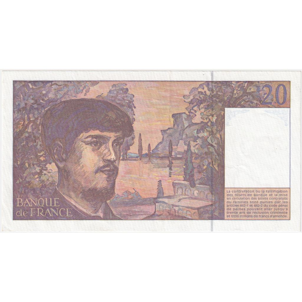 France, 20 Francs, Debussy, Q.060, UNC(65-70)