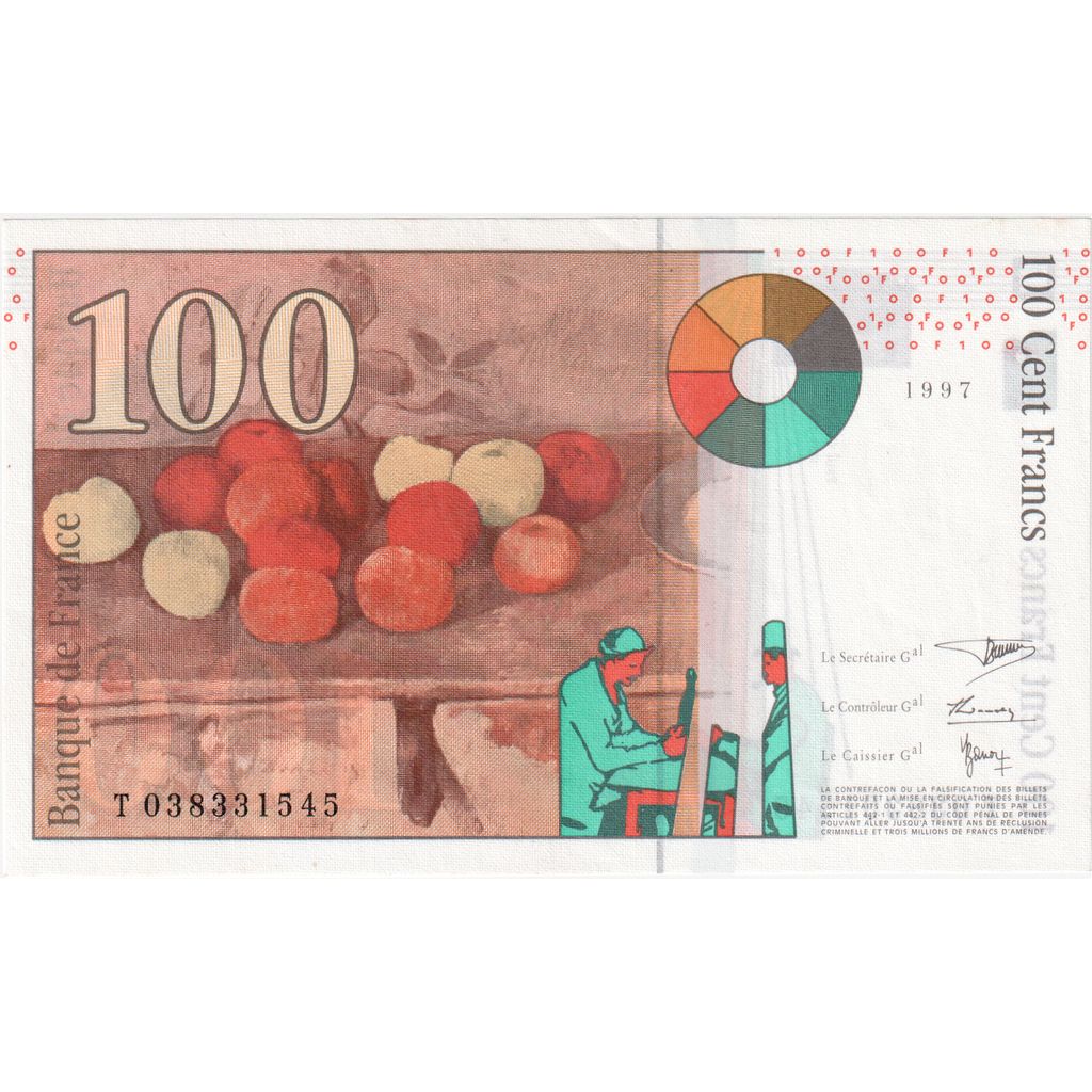 France, 100 Francs, 1997, T 038331545, UNC(65-70)