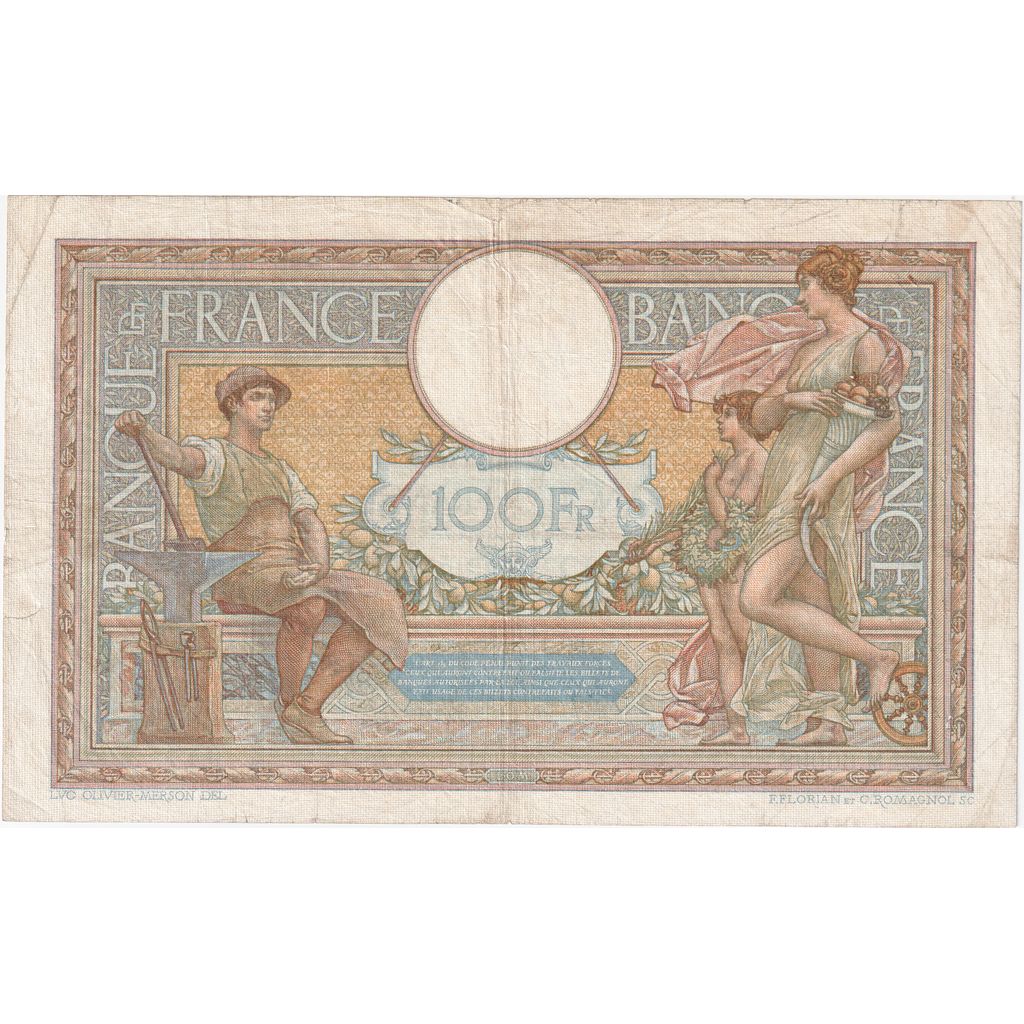 France, 100 Francs, Luc Olivier Merson, 1938-07-07, M.60098, EF(40-45)