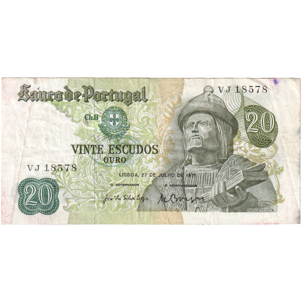 Portugal, 20 Escudos, 1971-07-27, MBC